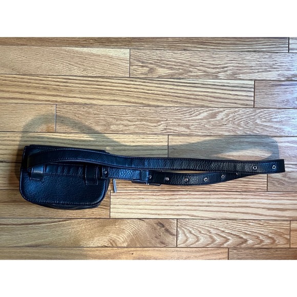 MATT & NAT Black Vegan Leather Belt Bag Adjustable Strap - Picture 8 of 9